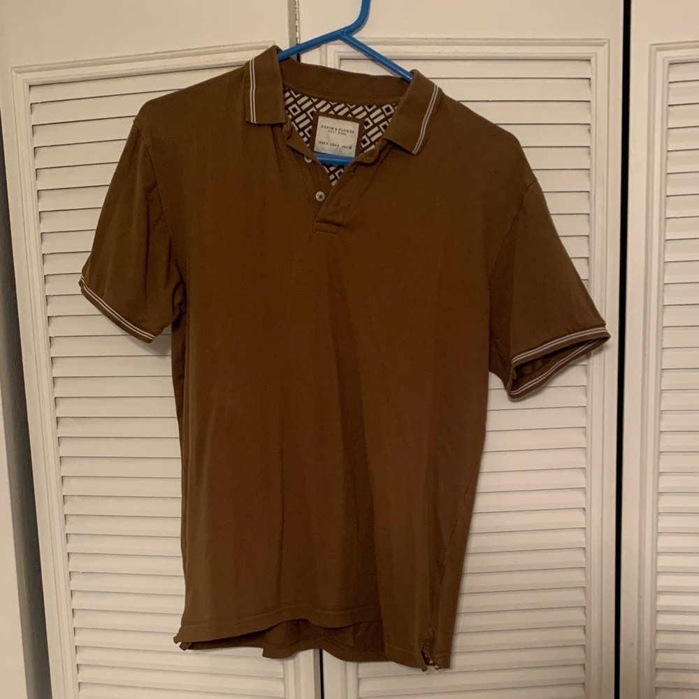Denim & Flower Brown Polo Shirt